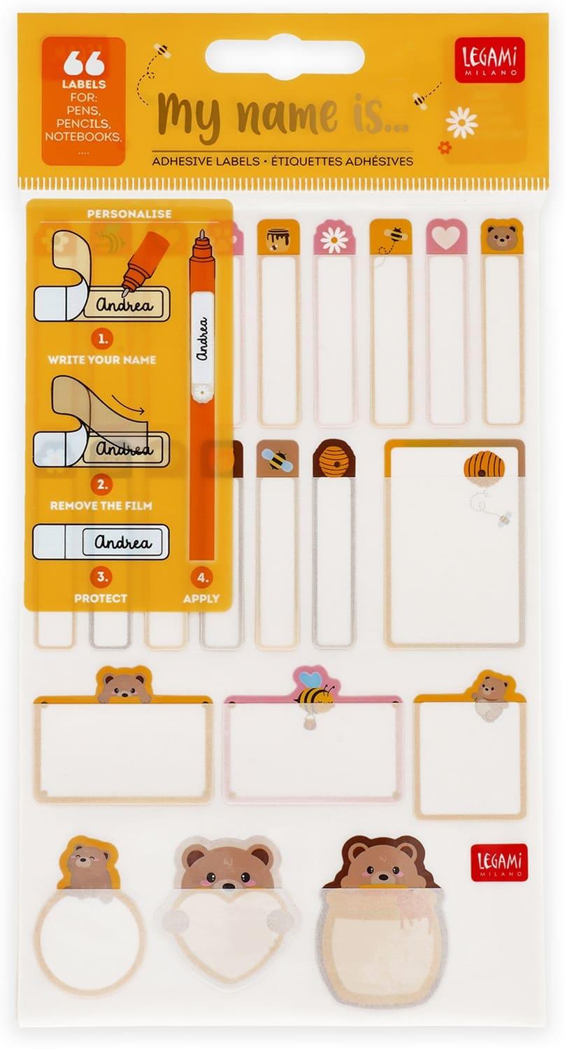 LEGAMI Adhesive Labels 66 Pack - TEDDY