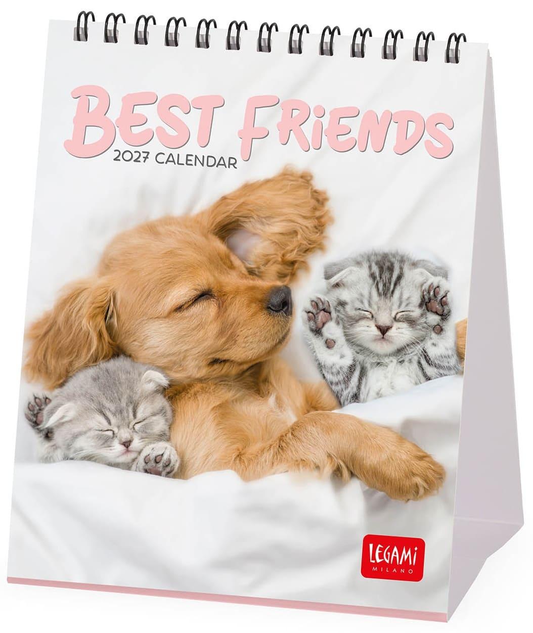 Legami Desk Calendar 2027  Animals  Best Friends
