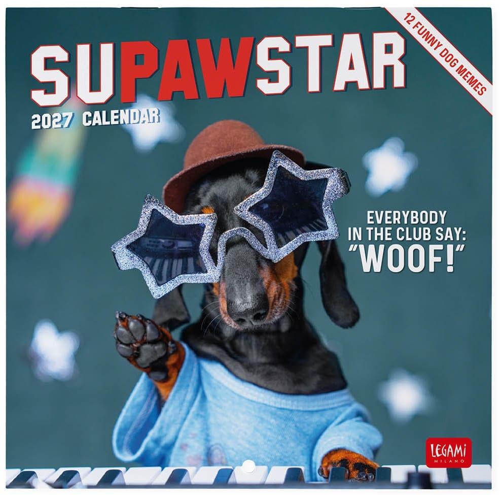 Legami Wall Calendar 2027  Dogs  Supawstar