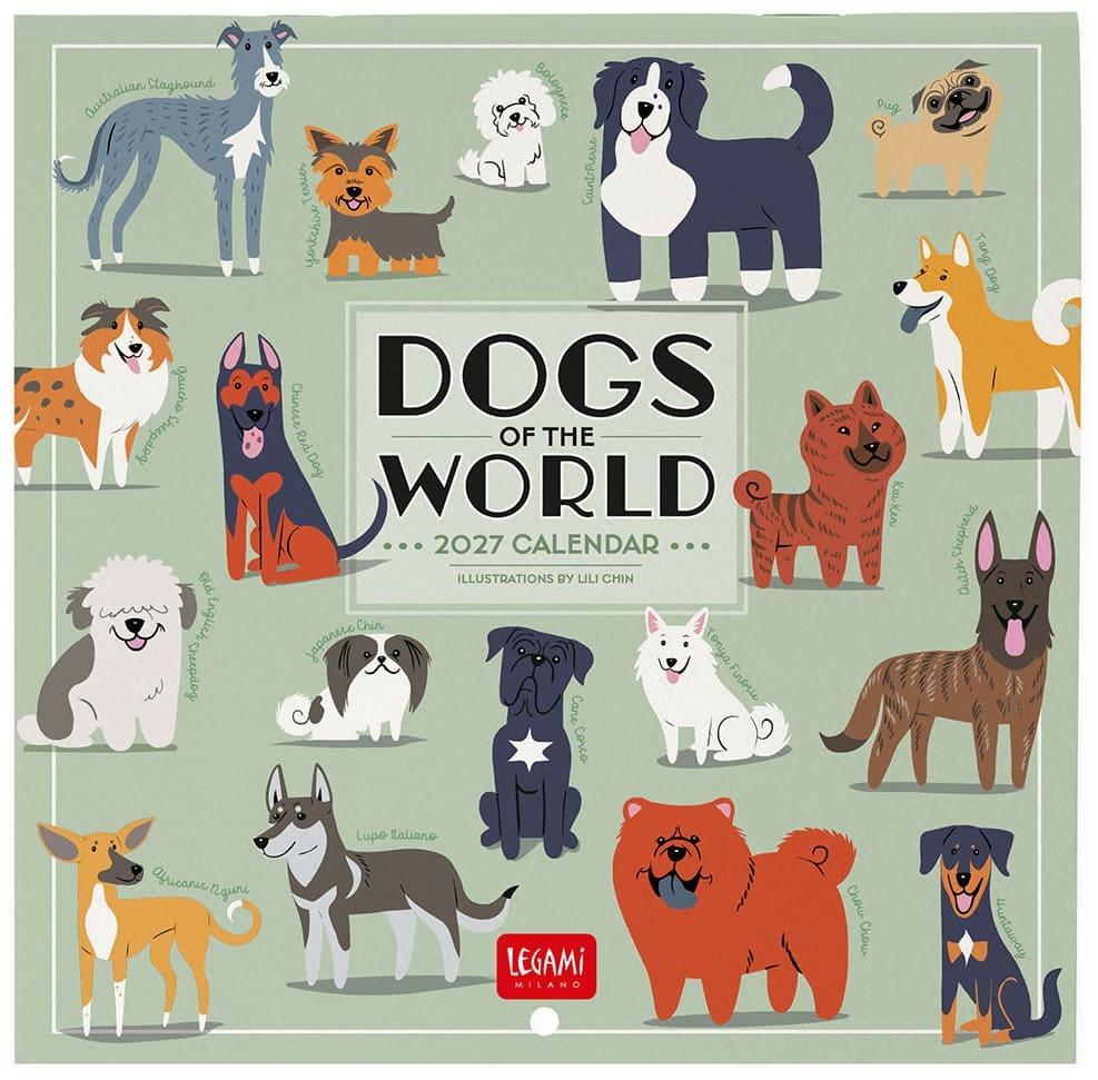 Legami Wall Calendar 2027 Dogs Of The World