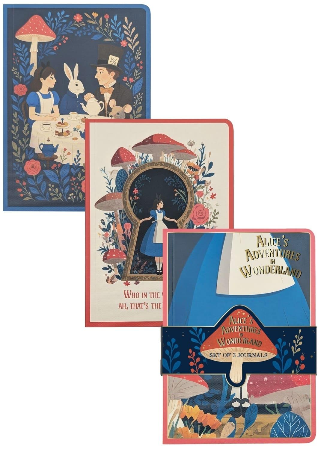 Portico Alice's Adventures in Wonderland B6 Journals 3 Pack