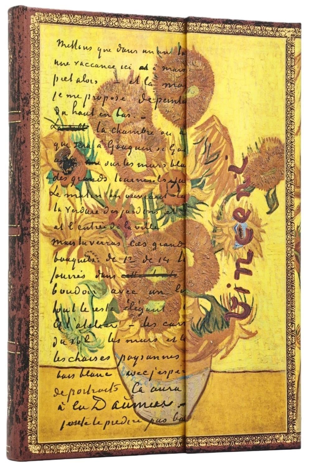 Van Gogh Sunflowers Midi Unlined Hardcover Journal