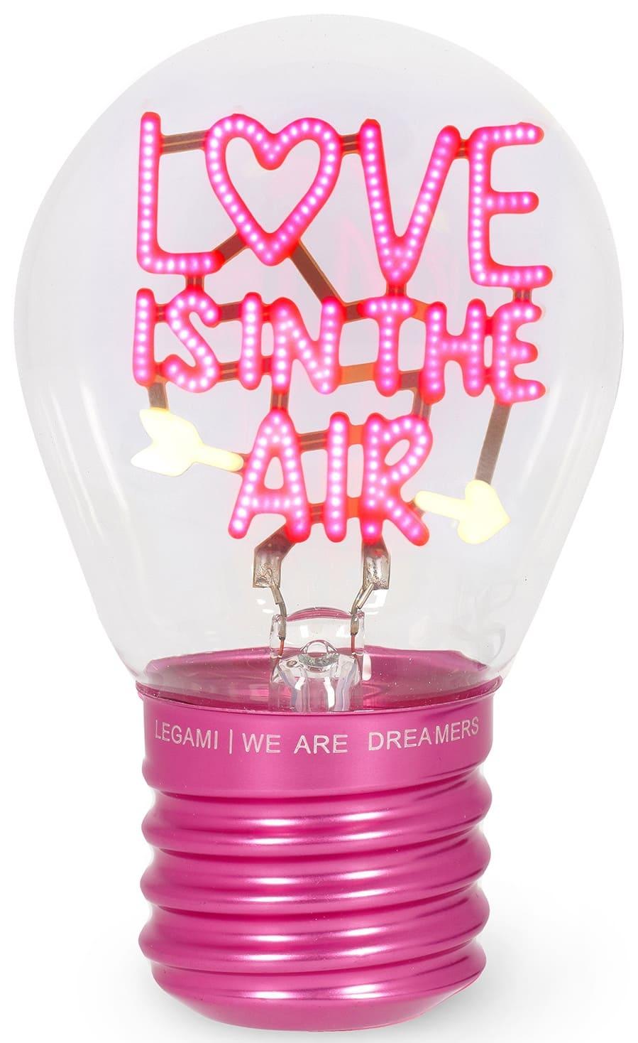 Legami Lightbulb-Shaped Table Lamp - Love Is In The Air