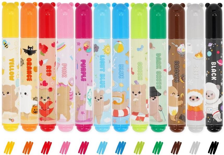 LEGAMI Markers 12 Pack - TEDDY BEAR