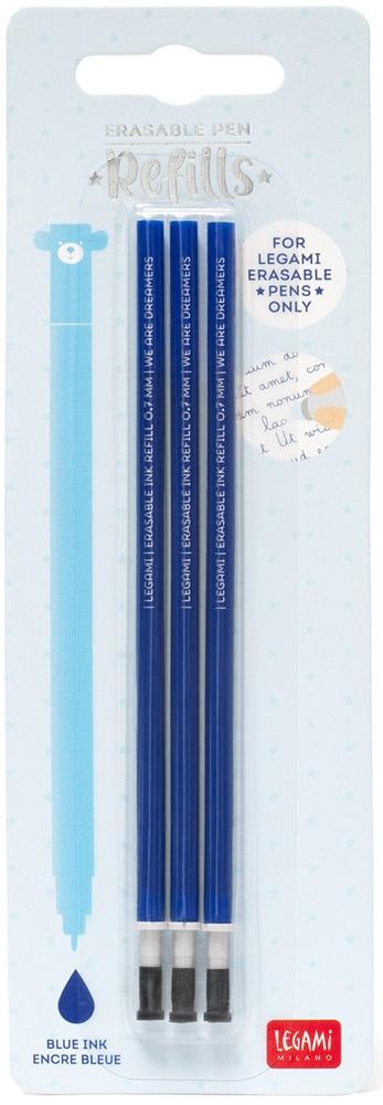 LEGAMI 3 PCS ERASABLE PEN REFILLS BLUE