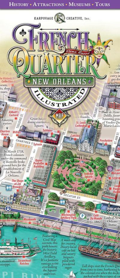French Quarter New Orleans Illustrated Map