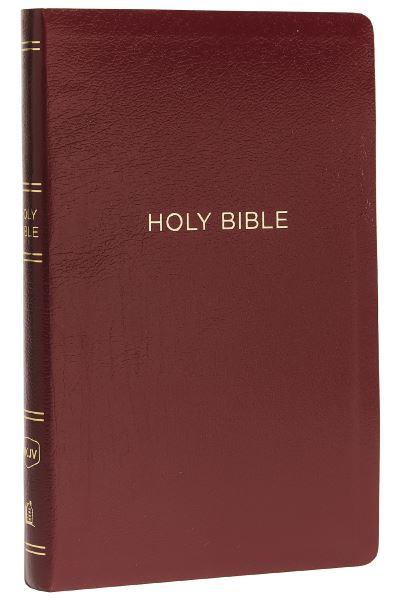NKJV, Thinline Reference Bible, Leather-Look, Burgundy, Red