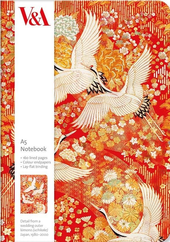 Museums & Galleries A5 Luxury Notebook: Kimono Cranes