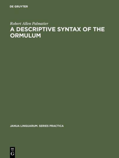 A Descriptive Syntax of the Ormulum