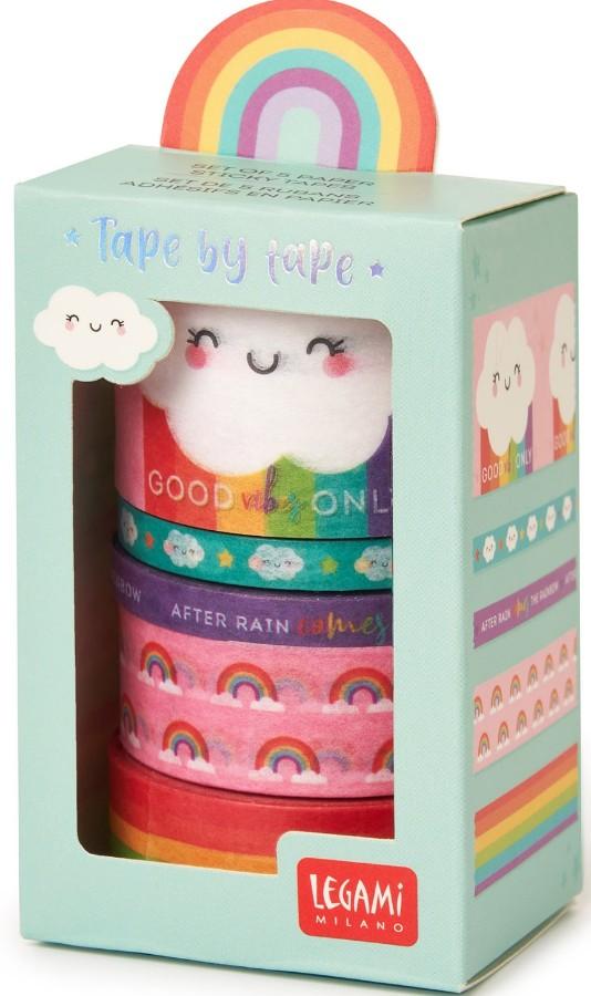 LEGAMI Sticky Tape 5 Pack - RAINBOWS