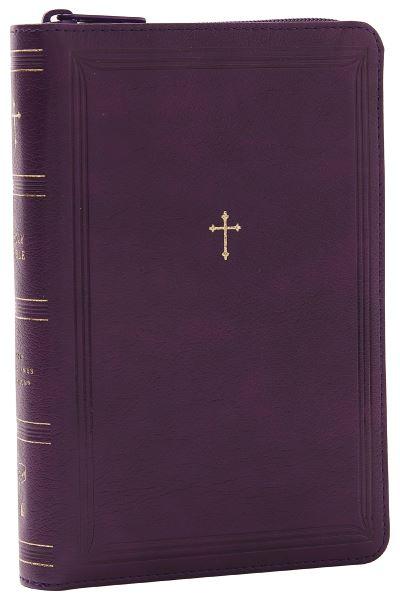 NKJV Compact Paragraph-Style Bible W/ 43,000 Cross References, Purple Leathersoft Zipper Closure, Red Letter, Comfort Print: Holy Bible, New King James Version