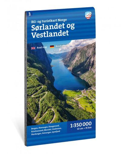 Car and Tourist Map of South and West Norway 1
