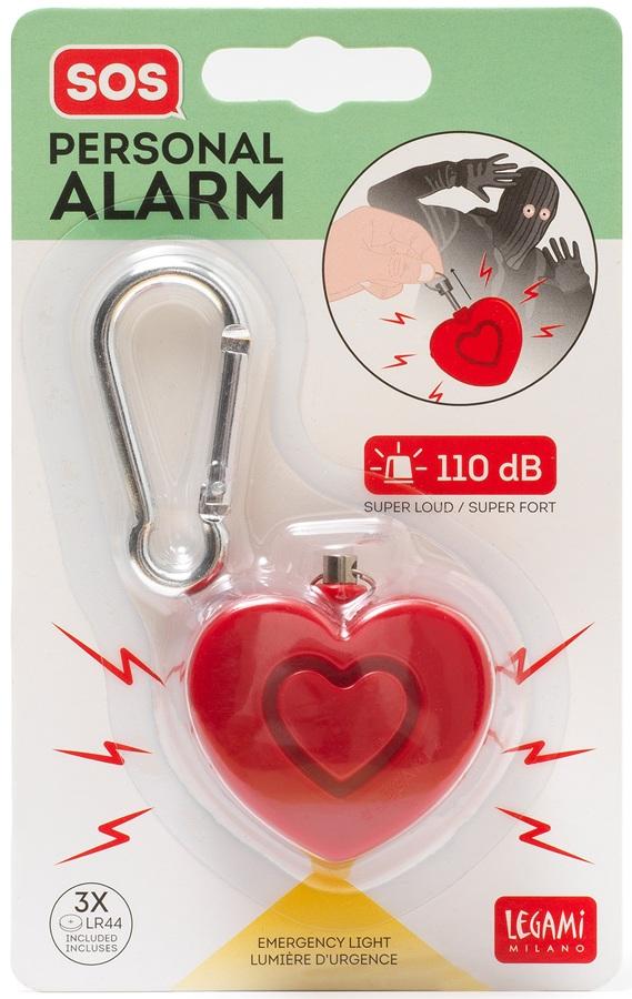 LEGAMI Heart-Shaped Personal Alarm With LED Light