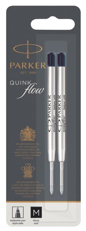 Parker Ballpoint Pen Refills - Black - Quinkflow 2PK