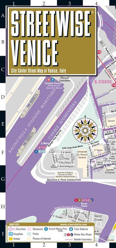 Streetwise Venice Map - Laminated City Center Street Map of