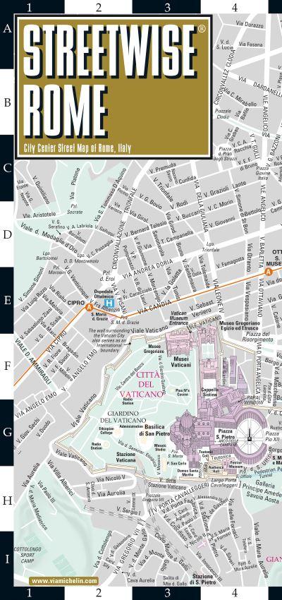Streetwise Rome Map - Laminated City Center Street Map of Rome, Italy
