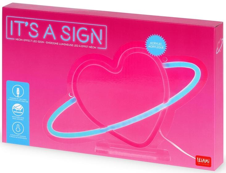 LEGAMI Neon-Effect LED Sign - PLANET HEART