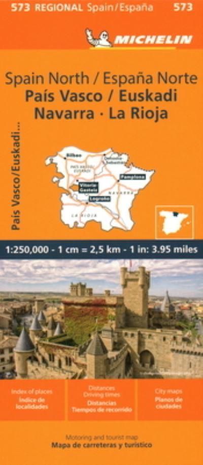 Michelin Map Spain: North, Pais Vasco, Euskadi, Navarra, La Rioja Map 573