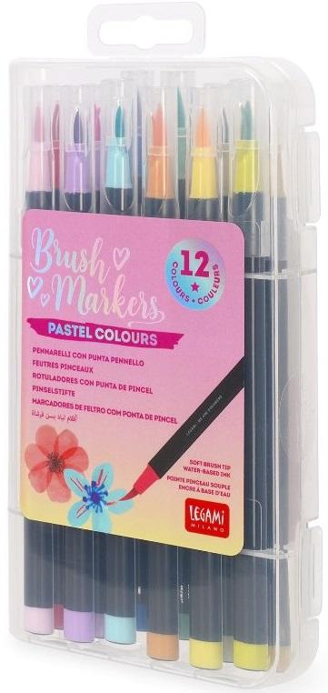 LEGAMI Brush Markers 12 Pack (Pastel Colours)