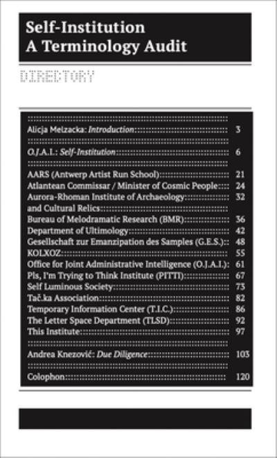 Self-Institutionalization Reader