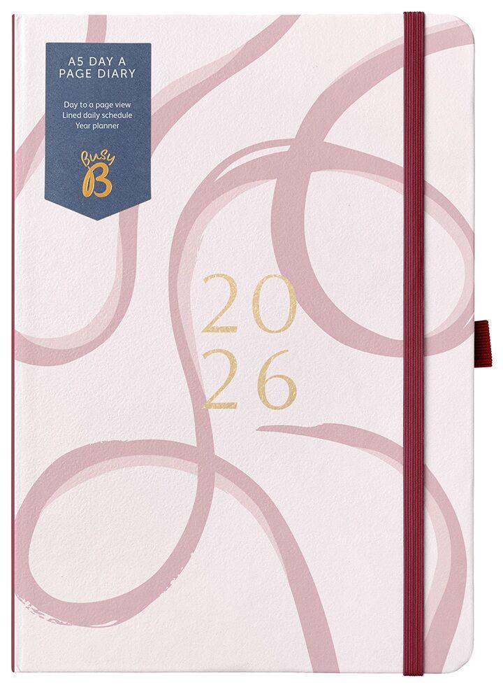 Busy B 2026 A5 Day a Page (Paper) - Pink Ribbon.