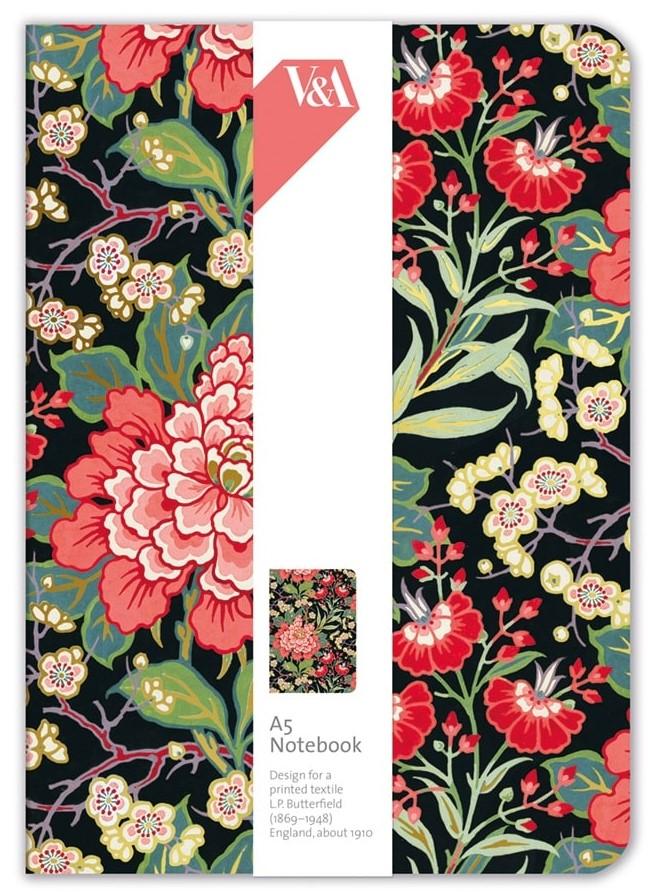 Museums & Galleries A5 Luxury Notebook: Butterfield Floral