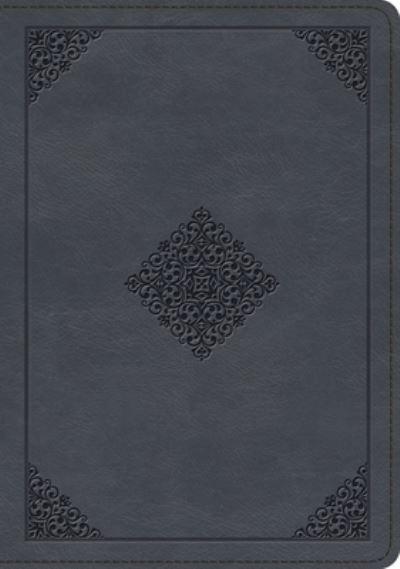 ESV Large Print Wide Margin Bible (Trutone, Slate Blue, Ornament Design)