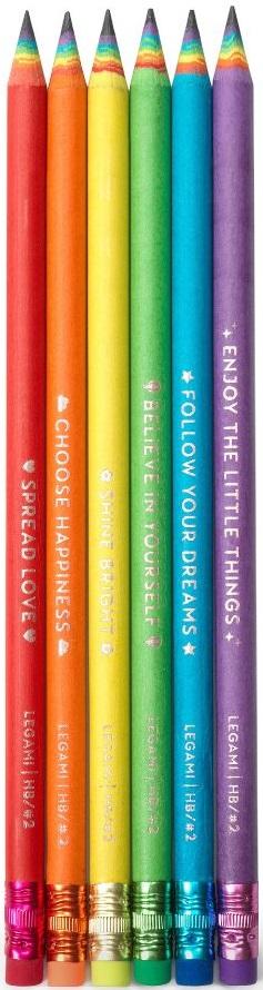 LEGAMI Happiness HB Graphite Pencils 6 Pack