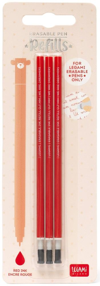 LEGAMI Erasable Gel Pen Refills 3 Pack - RED