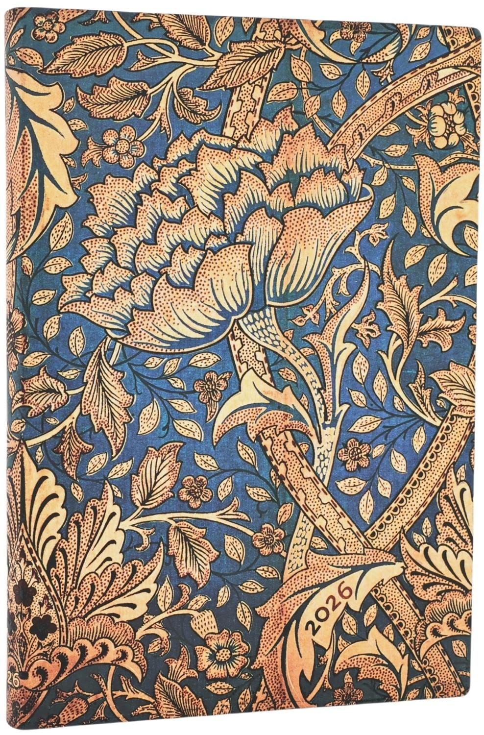 Paperblanks 2026 Morris Windrush W.Morris 12M Hor Midi