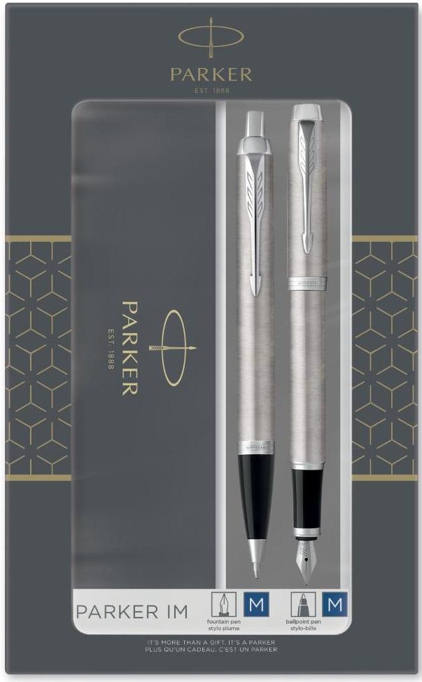 Parker Im Stainless Steel Fountain Pen And Ballpoint Pen