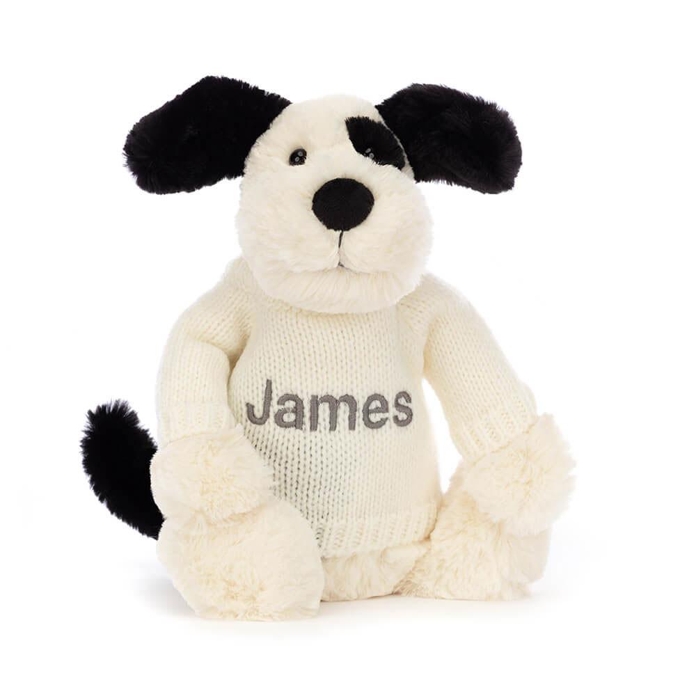 Jellycat Bashful Black & Cream Puppy (Medium)