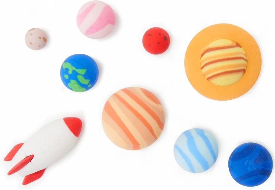LEGAMI Erasers 9 Pack - SOLAR SYSTEM