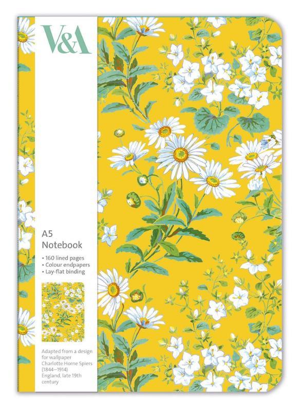 Museums & Galleries A5 Luxury Notebook: Yellow Flowers