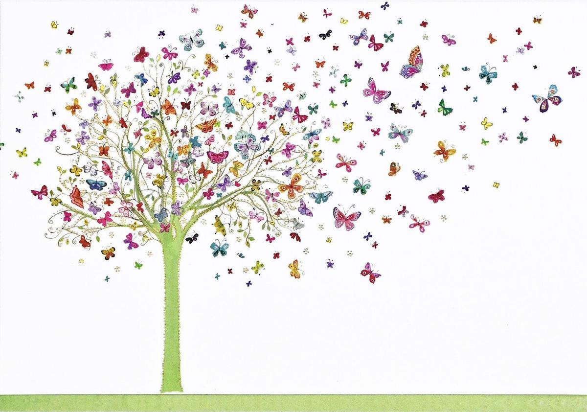 Peter Pauper Note Card Tree of Butterflies