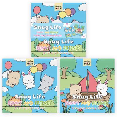 2 Pack Mini Colouring Book Snug Life Cosy Colouring Bunny and Friends