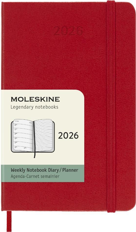 Moleskine 12 Month Weekly Notebook Pocket Book Scarlet Red H