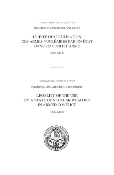 ICJ Pleadings, Legality of the Use By a State of Nuclear Wea